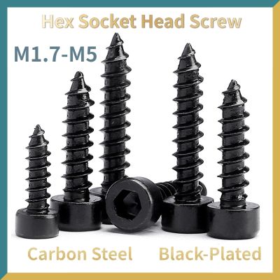 10/20/50 buah baja karbon hitam Hexagon soket tutup kepala Model sekrup Self Tapping M1.7 M2 M2.2 M2.3 M2.5 M2.6 M3 M3.5 M4 M5