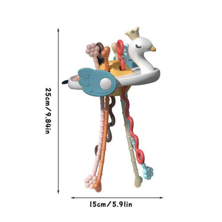 aov-ดึงสตริงกิจกรรมของเล่นอาหารเกรดซิลิโคน-montessori-ดึงสตริงของเล่นที่มีสีสันแบบพกพาเด็กประสาทสัมผัสของเล่นปรับมอเตอร์ทักษะการพัฒนาของเล่นการศึกษาสำหรับเด็กวัยหัดเดินชายหญิง