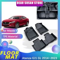 เสื่อปูพื้นรถยนต์สำหรับ Mazda 6 Atenza GJ1 GL 2014 ~ 2023 2015 2016ชิ้นส่วนเท้า2017แผ่นซับพรม TPE แผ่นคลุมที่กำหนดเองพรมอุปกรณ์เสริม (Kdkjjjfliejuiysk เสื่อปูพื้น)