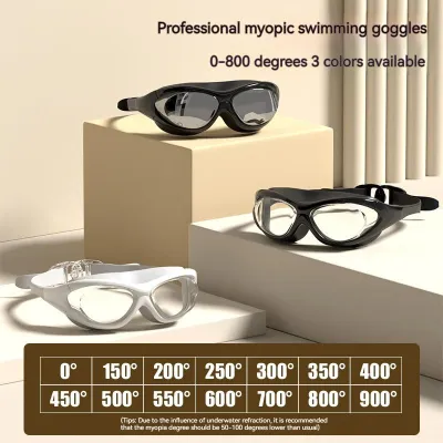 150-900 Degree Myopia Swimming Goggles Adult Men Women Large Frame Hd Waterproof Anti-Fog Optical Electroplated Swim Eyewear