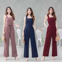 Dee-ya Shop เสื้อผ้าผู้หญิง Jumpsuit สีโกโก้ กรม แดง พร้อมส่ง