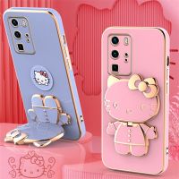 เคสกรอบชุบโลหะไฟฟ้า Hello Kitty,เคสสำหรับ Samsung Galaxy A53 A73 A13 A14 A23 A33 A12 A22 A32 A52 A52S A04 A04S กรอบนุ่ม