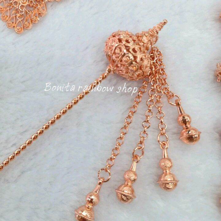 เครื่องประดับชุดไทย-ชุดเซ็ท-7-ชิ้น-พร้อมสร้อยสังวาลย์-สีนาค
