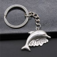 Souvenirs Metal Keychain Holder Antique Color 21x35mm Best Dolphins Pendant Keyring