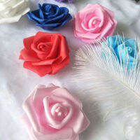 100Pcs ดอกไม้ประดิษฐ์ที่สวยงามสีทึบ PE โฟมการจำลองการแต่งงานโฟม Rose