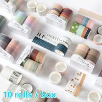 10 Roll Sweet Color and Paper Washi Tape Set Diy Hand Account Part Secant Decorative Sticker Diary Note Label Maker Tape