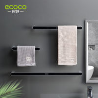 ECOCO กาวในตัวผ้าขนหนูที่วางแร็คติดผนังห้องน้ำออแกไนเซอร์ผ้าขนหนูบาร์ชั้นวางห้องนั่งเล่นตะขอครัวผ้าเช็ดทำความสะอาดแขวน