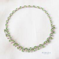 Neriza jewelry/สร้อยคอเพชรสังเคราะห์เกรดเพรีเมี่ยมประกายไฟเทียบเท่าเพชรแท้ จัดส่งฟรีพร้อมกล่อง NZC011