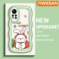 YIWESAN เคสสำหรับ Infinix Hot 11S NFC เคสโทรศัพท์กันกระแทกดูใบไม้ร่วง แครอทปลอมสีขาวรูปกระต่ายน่ารักสำหรับเคสโทรศัพท์