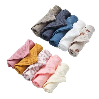 hotx 【cw】 5 Pcs Baby Muslin Hand Face Wipes Saliva Bib Handkerchief Washcloth