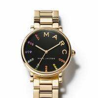 นาฬิกาข้อมือผู้หญิง Marc Jacobs Classic Black Dial Gold Tone Bracelet Ladies Watch MJ3567