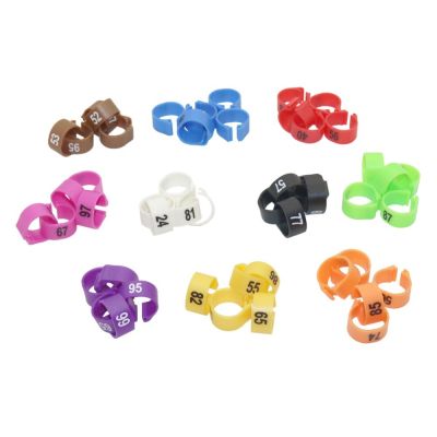 ；【‘； 12Mm/14Mm Parrot Foot Ring Parrot Harness Bird Feeding Supplies NO.1-100 Digital Mark Ring 10 Colors Bird Harness 100 Pcs