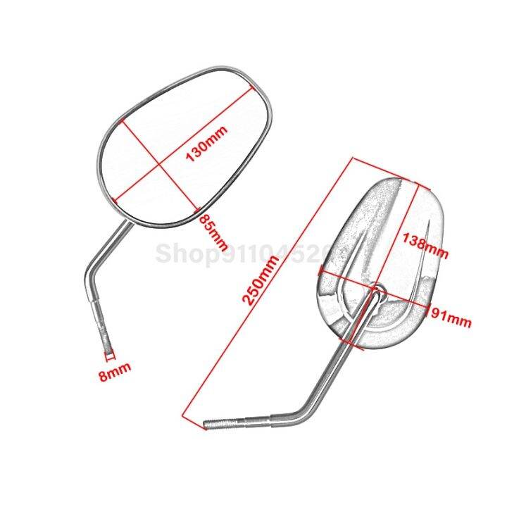 กระจกส่องหลังด้านขวาซ้ายกระจกมองหลังรถจักรยานยนต์8มม-สำหรับ-harley-touring-sportster-xl-883-1200-softail-bobber-chopper