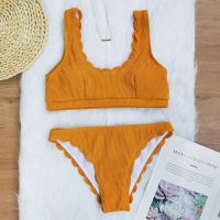 Women Swimsuit Solid Color Cut Tank Bikini Bathing Suit