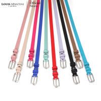 Louis Montini เข็มขัดผู้หญิง เข็มขัดแฟชั่น Women Belt เข็มขัดพียู MPU05 หัวทรงยาว 3