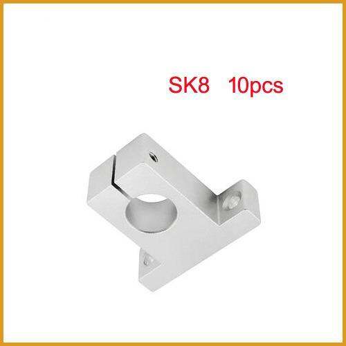 10PCS SK8 8mm linear rail shaft support block for cnc linear slide