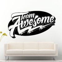 Team Awesome Sign Emblem Logo Round Wall Decals Company Background Art Decoration Vinyl Wall Stickers Home Murals L378