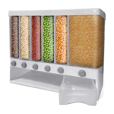 Dry Food Dispenser Cereal Container-Rice Dispenser 22 Pounds Pantry &amp; Kitchen Storage Bucket (White)