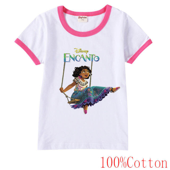encanto-เสื้อยืดแขนสั้นของเด็กผู้ชายเด็กผู้หญิง-เสื้อลำลองพิมพ์ลายคอกลมใหม่ฤดูร้อนปี8796