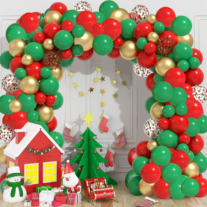 Green Red Balloons Christmas Balloons Christmas Tree Decor Confetti