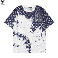 ♥(ภาพจริง)♥2022ใหม่ Original∮ LV Louis Viton∮ ผู้ชายลูกเรือคอเสื้อยืดแขนสั้นฤดูร้อนแฟชั่นเต็มร่างกายพิมพ์ผ้าฝ้าย100% เสื้อยืดสบายๆ