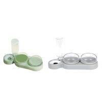 Animel Food Bowl for Wet and Dry Food Animel Bowl Set with Automatic Water Bottle for Small and Medium Dog