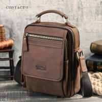 New Contacts Retro Mad Horse Cowhide MenS Messenger Bag European And American Trendy Shoulder Cross