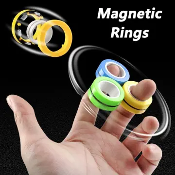 Kidzy premium ANTI STRESS FINGER SPINNER magnetic ring to DEPRESSION relief  & MOOD changer & ANXIETY remover & AUTISM & HARMLESS activity toy gadgets  for KIDS & ADULTS under STRESSFUL work - premium ANTI STRESS FINGER ...