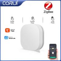 CORUI Tuya Zigbee สวิตช์ฉากอัจฉริยะไร้สายสมาร์ทปุ่มรีโมทคอนล Dimmer Multi-Mode Smart Home พร้อม Alexa Home