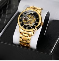 ZZOOI Forsining  A099 Top Brand Luxury Watch Mens Fashion Casual Mesh Belt Hollow Gold Manual Mechanical Skeleton Male Wrist Watch