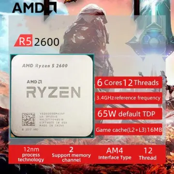 AMD Ryzen 5 2600 R5 2600 3.4GHz Six-Core Twelve-Thread CPU