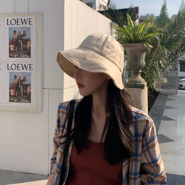 bucket-hat-women-foldable-sunshade-sun-hats-for-women-ladies-korean-fishing-hat-fisherman-cap-adjustable-rope-gorro-sunhat-adhesives-tape