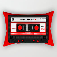 Retro Classic Vintage Gold Mix Cassette Tape Rectangular Pillowcase Sofa Car Bed Pillow Case Cushion Cover Polyester Single-sided Printing Home Decoration（Without Pillow Inner）30x50CM