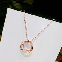 [COD] Three-ring Necklace Female Birthday Fashion Small Clavicle Chain