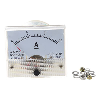 85C1 DC 0-15A Rectangle Analog Panel Ammeter Gauge