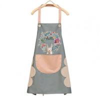 Kitchen Apron Wipeable Waterproof Oil-Proof Cartoon Wreath Rabbit Kitchen Apron for Women Baking Accessories