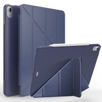 {RUBBIE Shell}กรณีสำหรับ iPad Pro 11นิ้ว3rd 2nd ที่2021หนัง Pu ปกสมาร์ทสำหรับ iPad Air 5 4 2022 2020 Soft TPU เคลือบกลับกรณี