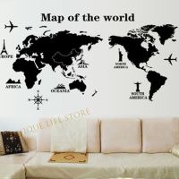 New 3d Black World Map Wall Decor Pvc Sticker Home Decor Wall Art Easy To Apply And Removable M70-Type 1