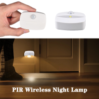 ใหม่ LED Motion Sensor แบตเตอรี่ดำเนินการโคมไฟติดผนังไร้สายไฟกลางคืนไม่มีแสงจ้า