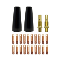 24 PCS Gasless Nozzle Tips Kit Flux Core Airless Nozzle Tip Kit Brass Gasless Nozzle Tips Kit for Lincoln Magnum 100L &amp; Weld-Pak 100HD 125HD 140HD MIG Welder, MIG Eastwood 135/175