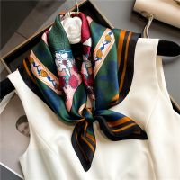 ☜✇ 2022 Luxury Brand Print 100 Real Silk Square Scarf Women Hand Wirst Hijab Shawl Design Wrap Neck Tie Hair Foulard Bandana