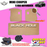 Mini Cooper S R50 Hatchback ปี 2002 - 2013 พรมรถยนต์R50 พรมเข้ารูปสองชั้นแบบรูรังผึ้ง Blackhole Double Mat (ชุดที่เก็บสัมภาระท้ายรถ)