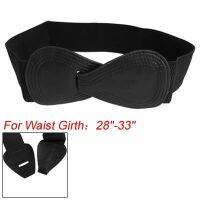 8-shaped Interlocking Buckle Stretchy Cinch Belt Black For Ladies