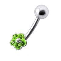 14 Gauge Fancy Jeweled Silver Navel Ringผู้หญิงเงินเจาะหน้าท้องแฟชั่นลิปหู