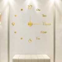 ZZOOI Creative Luminous Simple Mute Wall Clock Living Room Three-Dimensional Decorative Clock Acrylic Digital Clock Wall Sticker Clock