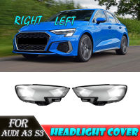 ฝาครอบไฟหน้าฝาครอบไฟหน้า Shell Headhights โป๊ะแก้วไฟหน้าเลนส์สำหรับ Audi A3 Audi S3 2017 2018 2019