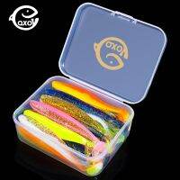 QXO Fishing Soft Lure Worm With Box Silicone Bait Swimbait Streamer Sea Fishing Spoon Lure 7cm 10cm Wobbler Set