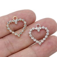 10Pcs Gold Plated Crystal Heart Charm Pendant Jewelry Making Necklace Earrings Findings Accessories DIY Handmade Craft DIY accessories and others