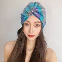 2022 Women’s Swim Swimming Bathing Cap Turban Lined Pleated for Women Girls Protection Ear Long Short Hair Beach Seaside Girls Swim Caps