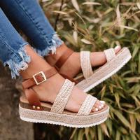 2021 New Summer Women Golden Sandals Platform Heels Cross Strap Ankle Lace Peep Toe Beach Party Ladies Shoes Zapatos Sandals